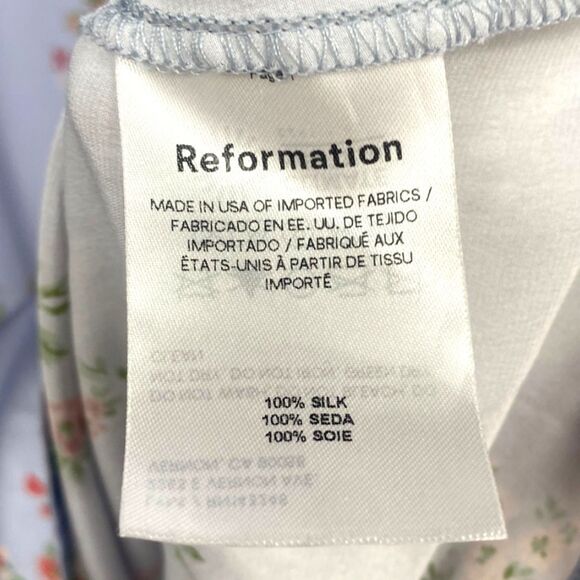 NWT Reformation Kaye Silk Midi Dress Melba Light Blue Size 16 Plus - Picture 15 of 16